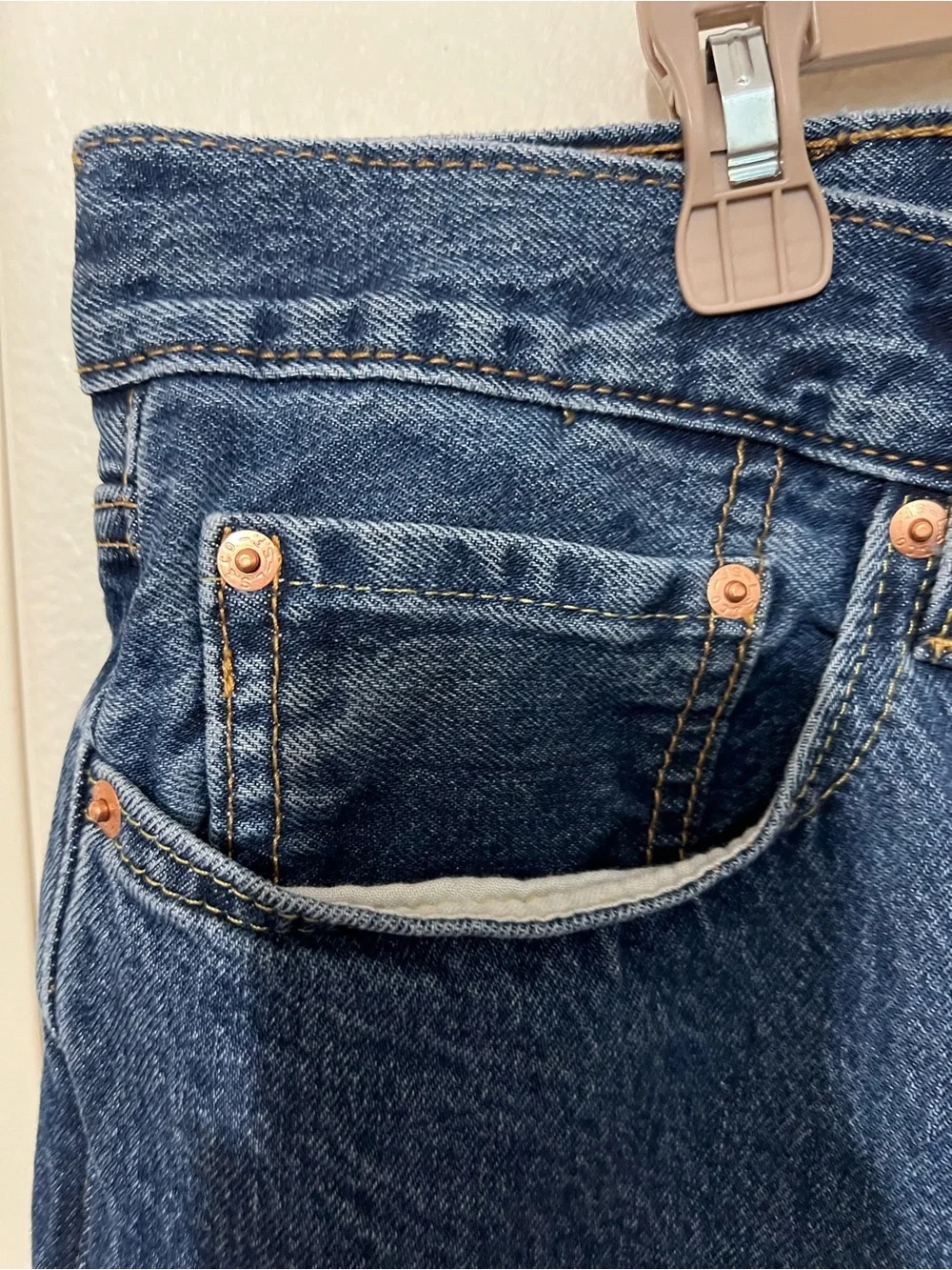 Levi's Women's 405 Rolled Hem Dark Blue Denim Shorts